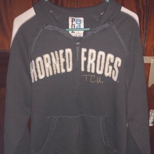 TCU Horned frogs vintage zip up jacket